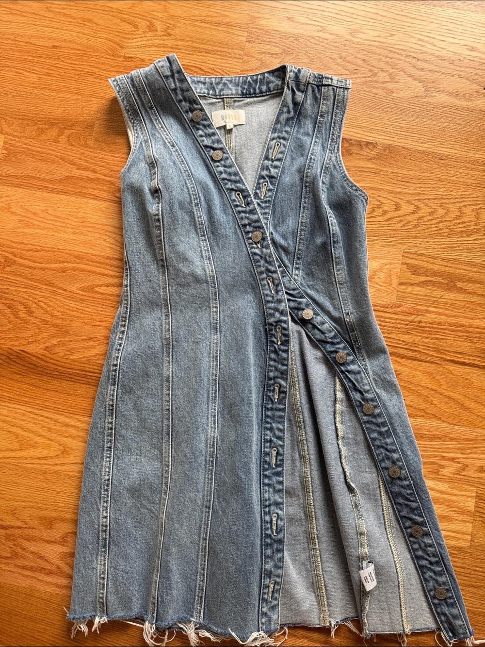 Rails Sleeveless Panelled Denim Dress in Light Blue